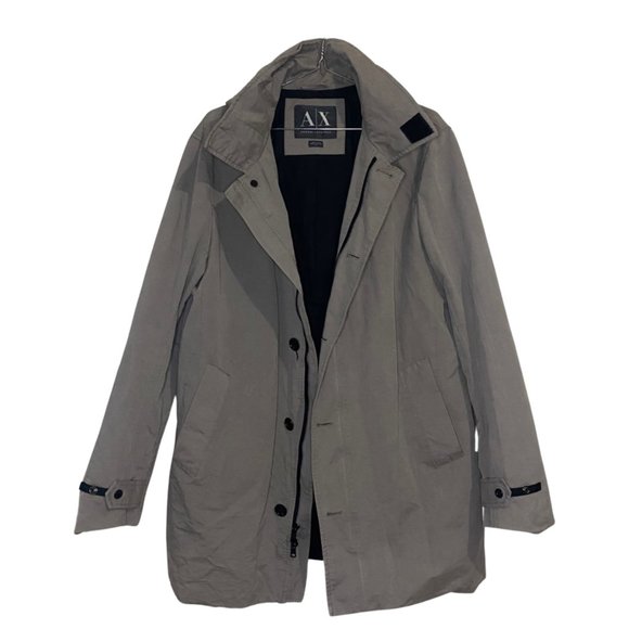 NWOT ARMANI EXCHANGE GRAY HOODED COAT - LARGE - Picture 3 of 7